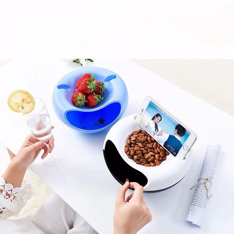 Cesta de drenaje para Plato de frutas, caja para platos de dulces perezosos para el hogar, cocina creativa, sala de estar, artefacto para comer semillas de melón