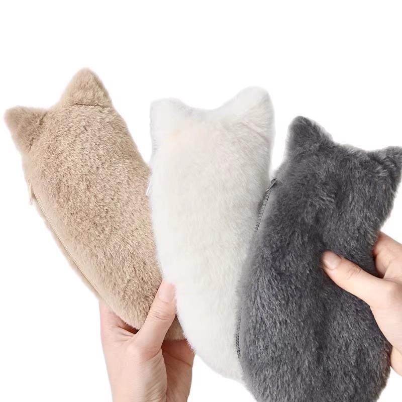 Plush Cat Shadow Pencil Case With Large Capacity For Students And School Supplies