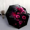 1pc Floral Abstract Dark Automatic Folding Umbrella - Design, Durable Iron Frame for Travel, Outdoor, Beach Fashion Accessory a0920010