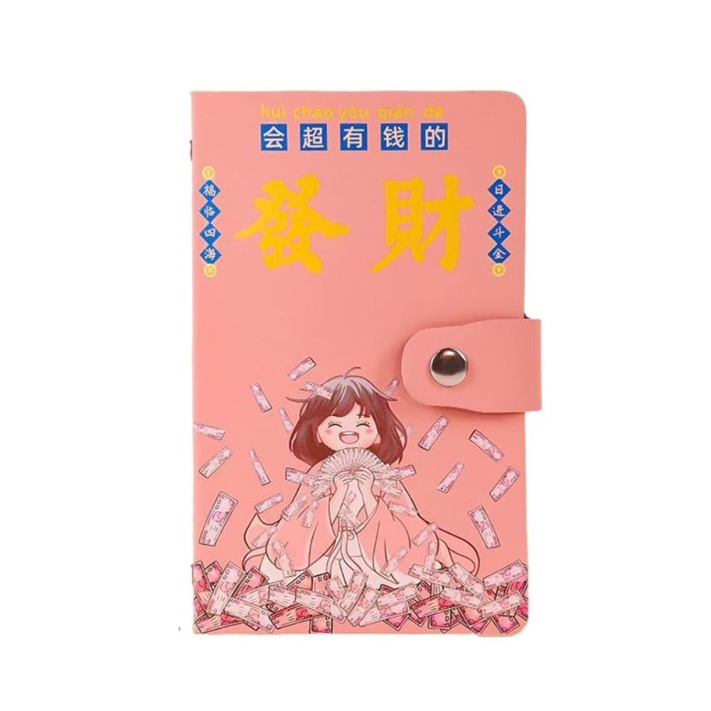 

Cartoon Letter Money Saving Challeng Book PU Leather Planner Organizer Account Book Family розовый