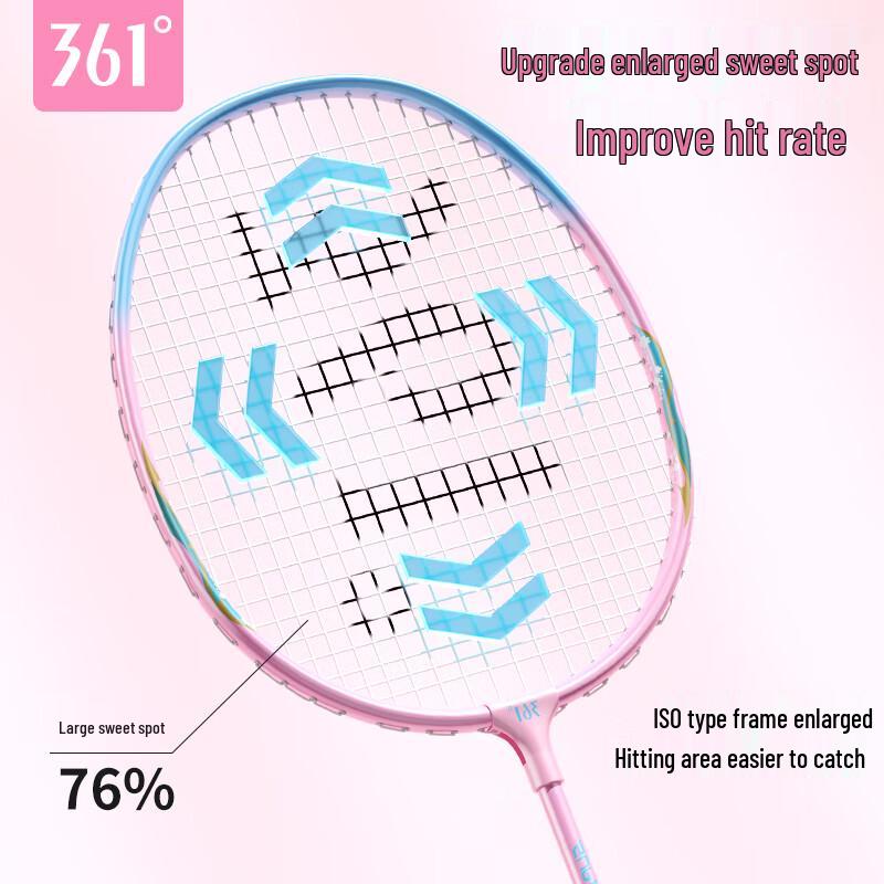 361° Feather Flower Serie Ultralicht Badmintonracket Dubbel Set