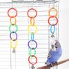 Bird Crawling Toy Parrot Hanging Colored Ring Bell Climbing Training Relieve Boredom Cockatoo Budgerigar Bird Cage Decoration