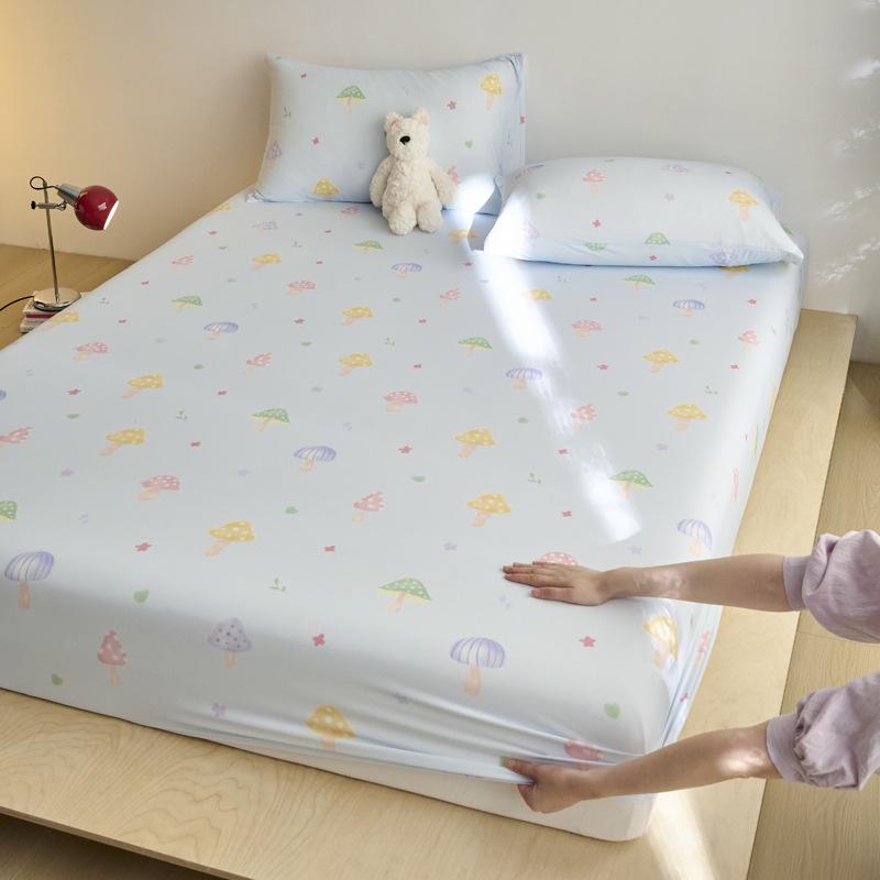 Cartoon Printed Mattress Summer Student Dormitory Bedspread Mattress All-Inclusive Protective Cover Sheet Cover Non-Slip Bedding