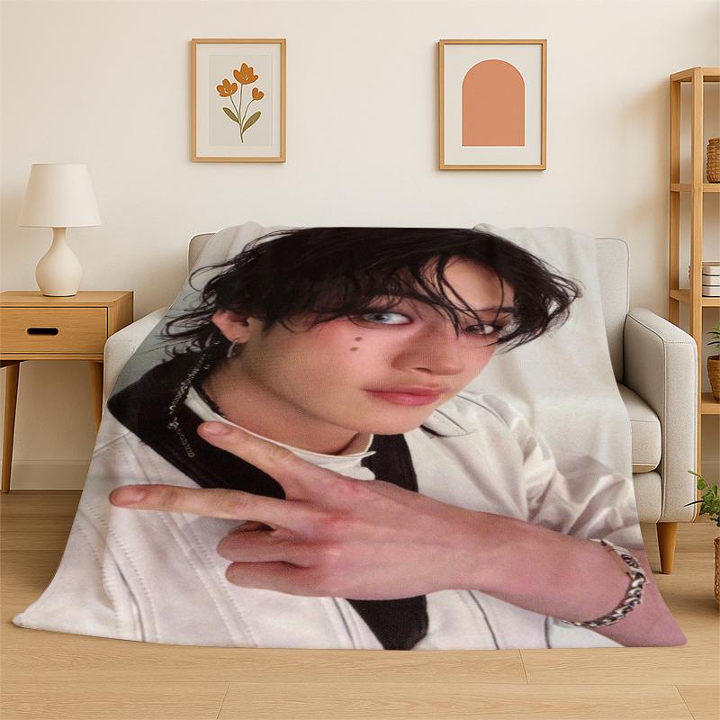 Kpop Bang Chan Stray Kids Musik Flanelldecke Weiche Warme Überwurfdecke für Schlafzimmer Wohnzimmer Bett Reise Camping Picknick Geschenk