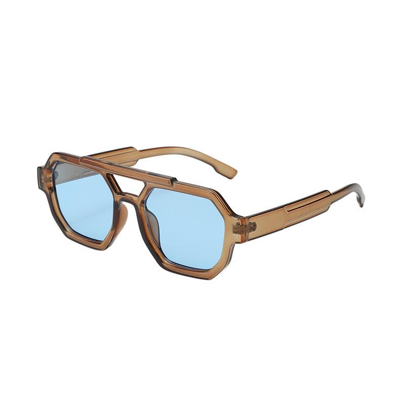 Vintage Geometric Square Pilot Sunglasses With Uv400 Protection For Outdoor Sports And Fashion
