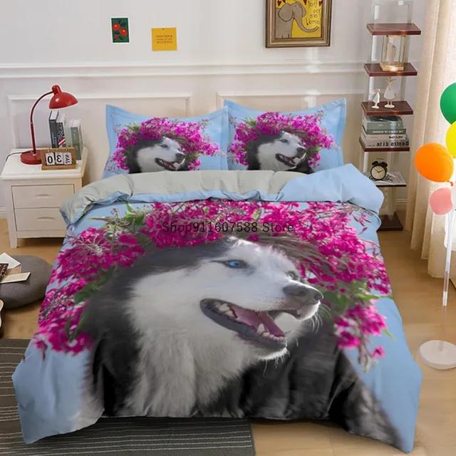 Cute Animal Dog Husky Duvet Cover Adults Kids Home Textile Cute Bedclothes Bedding Sets Double Bed King Full Size For Home