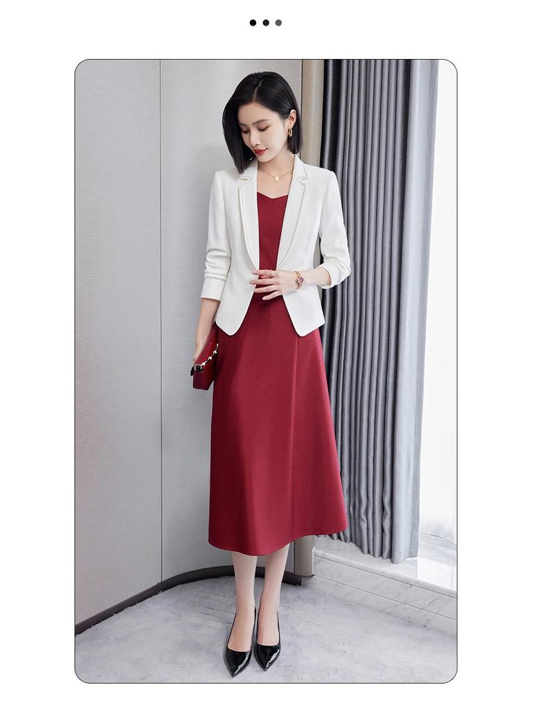 Women's White Slimming Suit Jacket – Spring/Autumn 2025: High-End, Formal, Professional Socialite Style