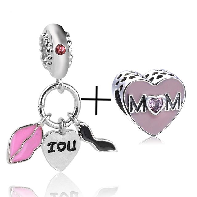 2 teile/los Silber Farbe Romantische Stil Charme Perlen Anhänger Fit Original Diy Charme Armband Halsketten Für Frauen Frau Schmuck Machen