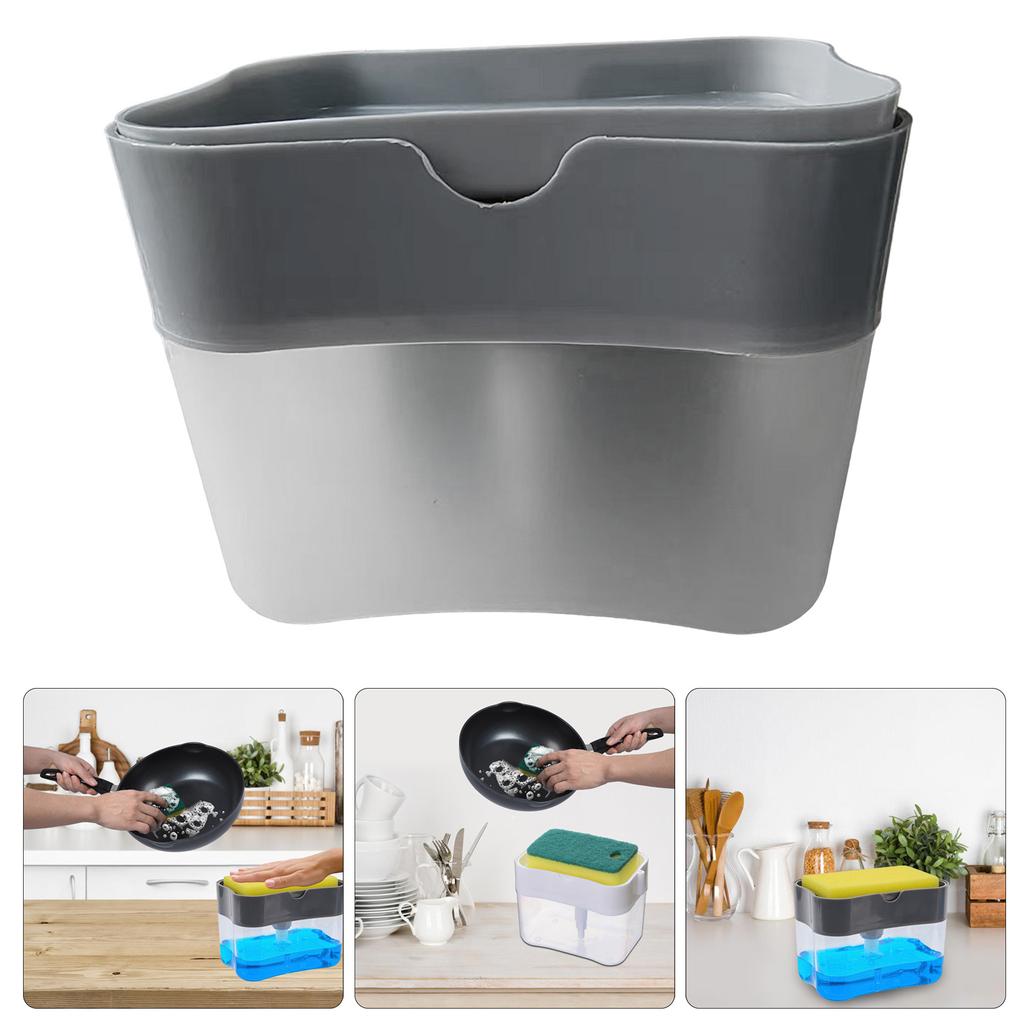 Easy Press Soap Dispenser Pump with Sponge Holder for Home and Restaurant Use Liquid Soap Dispenser