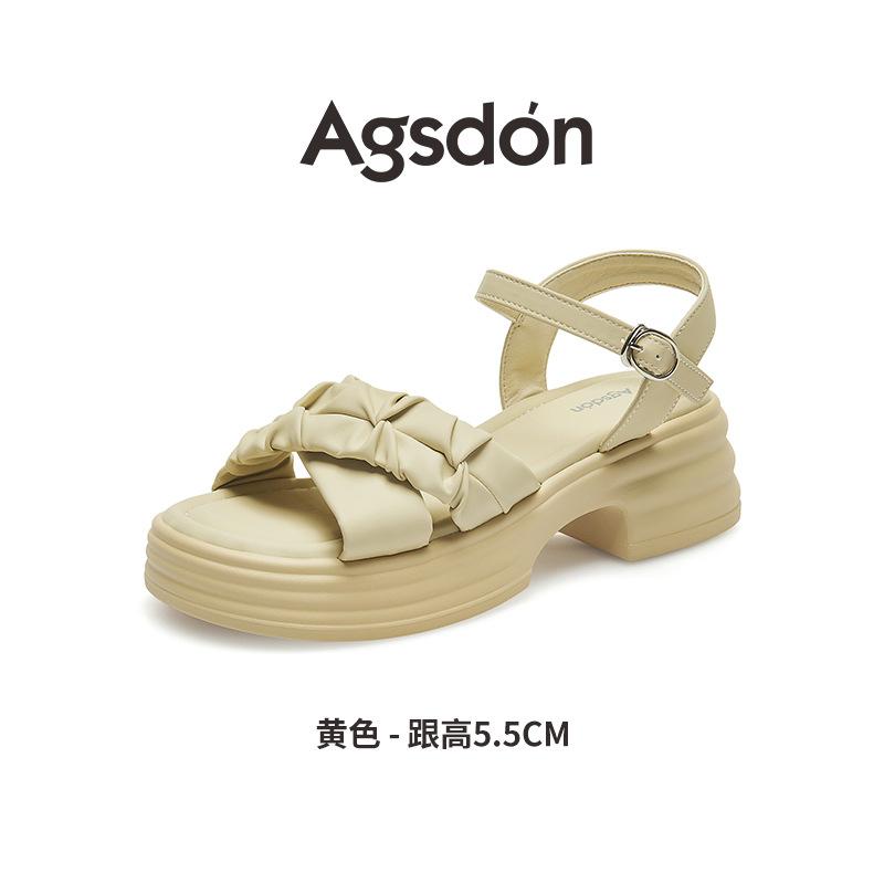 Augustine platform sandals women's 2025 new summer wear thick heel casual beauty with skirt beach shoes