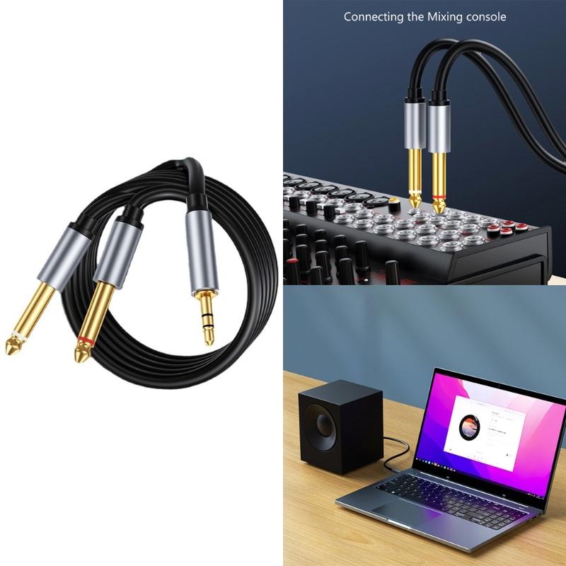 Aux Guitar Cable 6.5mm Jack To 3.5mm Audio Cable Splitter Stereo Sound Cord for Laptop, Mixer, Speaker