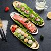 Stainless Steel Sushi Plate Long Plate Beef Ball Plate Easy Clean Picnic BBQ Plate  Kitchen Use