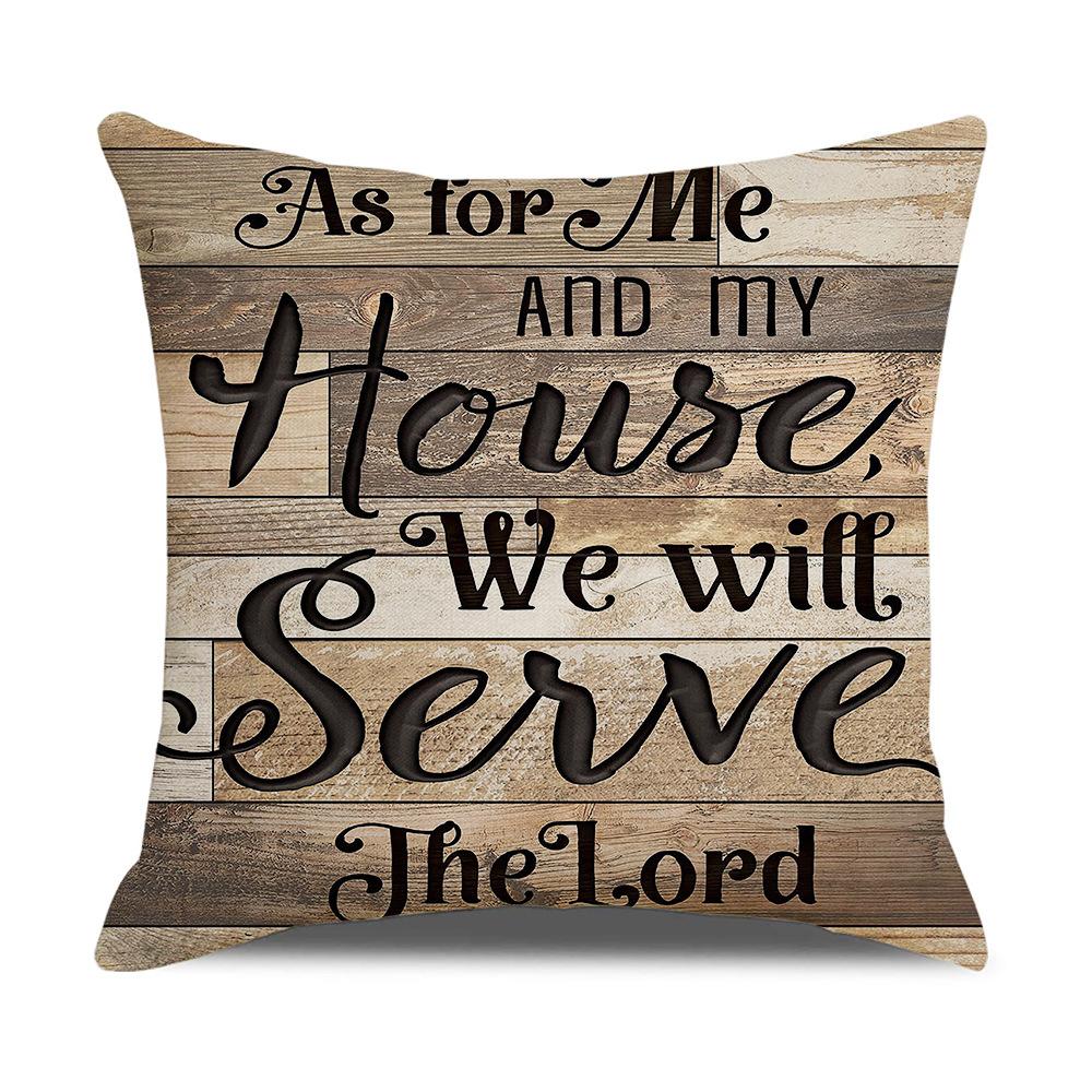 Retro American Wooden Board Letters Admonishment Digital Printing Linen Pillowcase New Home