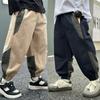 Spring Autumn Fashion Splicing Style Boys Pants Loose Patchwork Sport Overalls Cargo Trousers