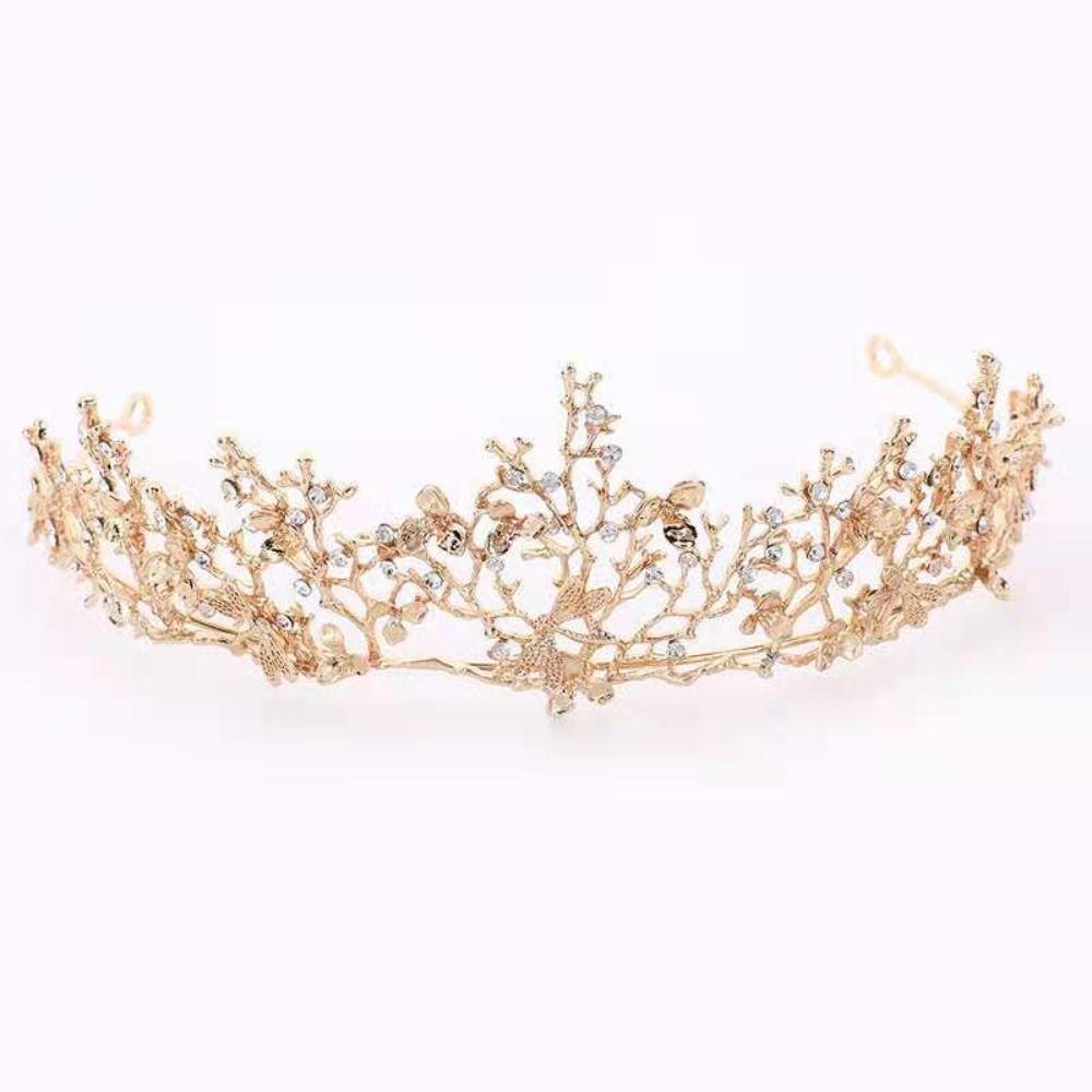 Hair Hoop Metal Princess Crowns Rhinestone Bride Tiaras Elegant Retro Crown  Girls Gift