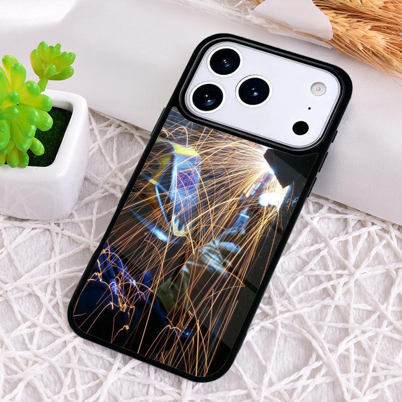 Cool Welder Welding Flames Phone Case for iPhone 17 Air 16 15 11 12 14 13 Pro Max Shockproof Cover