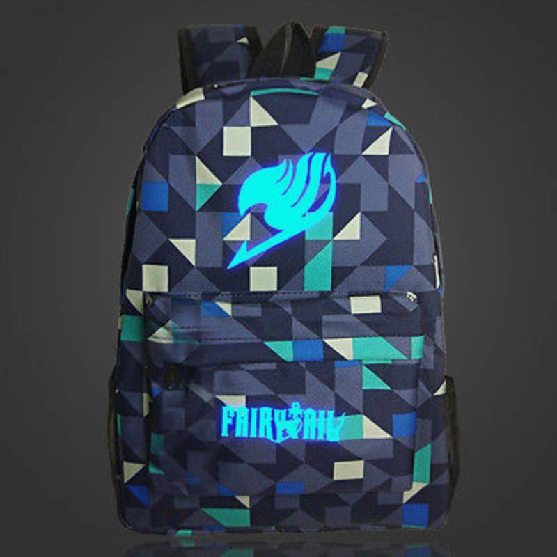 Fairy Tail Backpack Canvas School Bag With Zipper For Students Travel