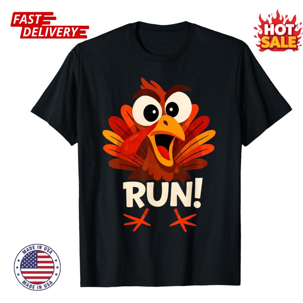 SALE Run Turkey Funny Thanksgiving Running Humor Unisex Inspired Graphic T-Shirt Unisex T-Shirt XXXL