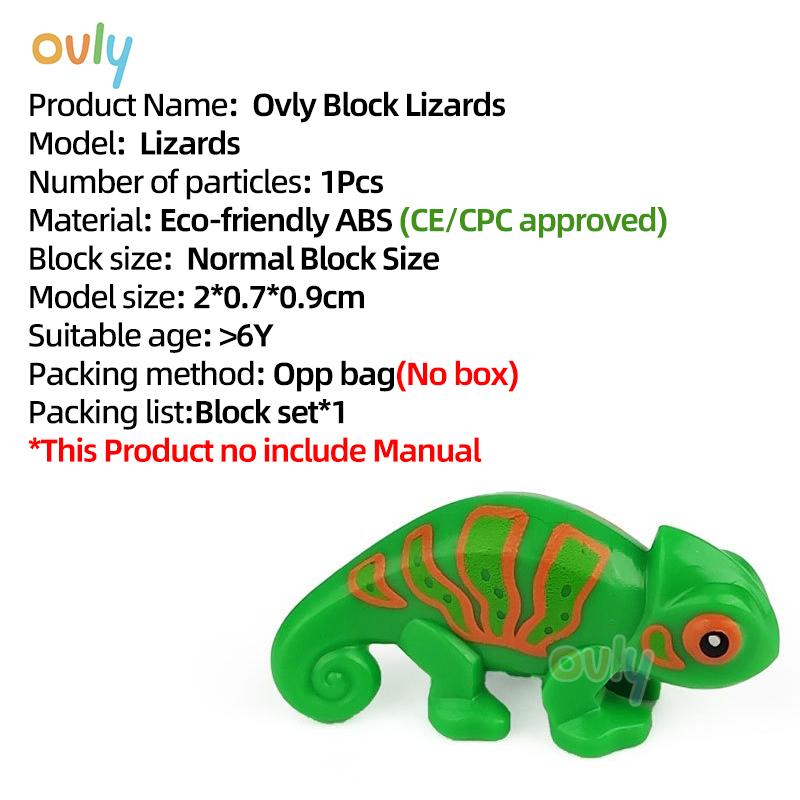 Creative Building Blocks MOC City Scene Lizards Chameleon LivingRoom Interior Decoration Assembled DIY Reptile Pet Element Bricks