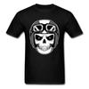 Moto Biker Tshirt Mens Tshirts Punk Skull Helmet T Shirt Funky Short Sleeve Tops Tees O Neck All Cotton Clothes Faddish Black