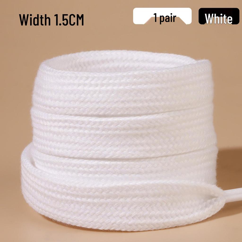 Breite off-white Schnürsenkel aus reiner Baumwolle für Damen - 1,0 cm, 1,2 cm, 1,5 cm