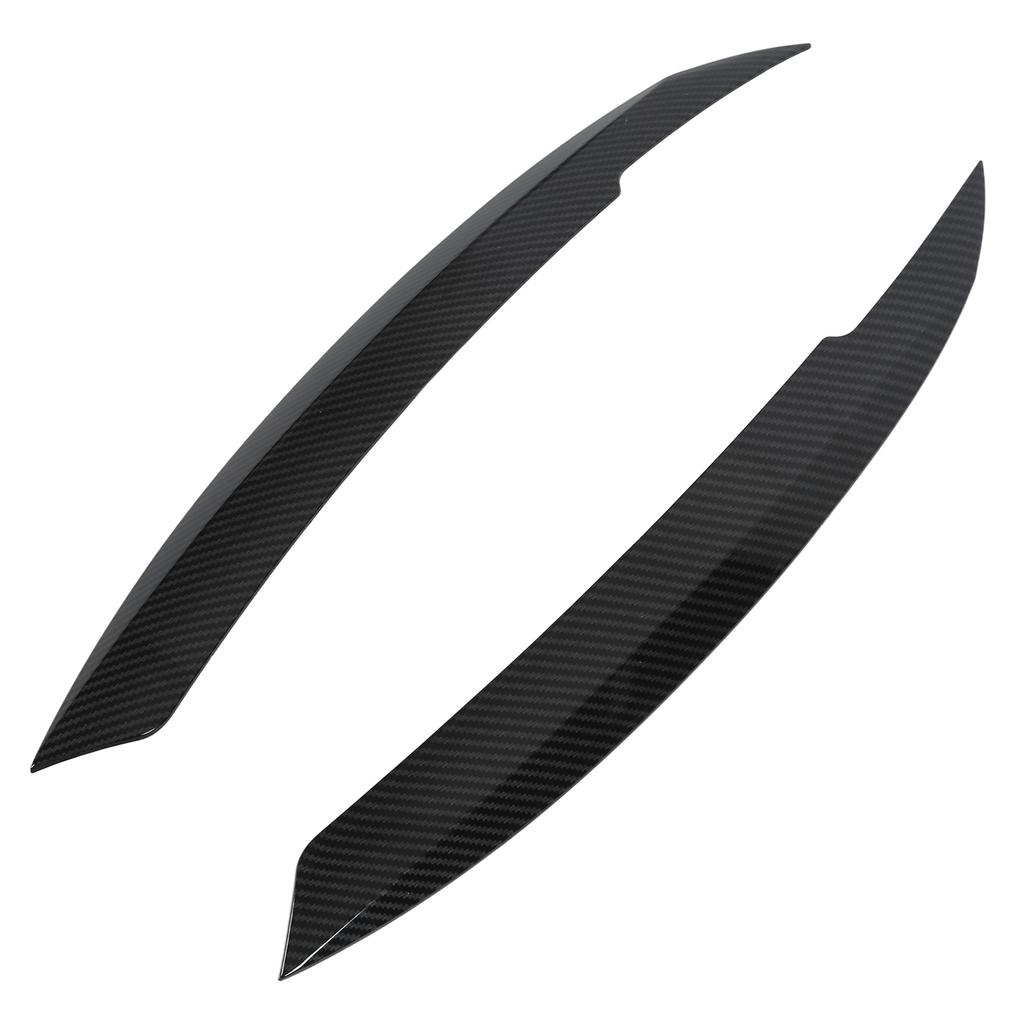 2PCS Car Headlight Eyebrows Carbon Fiber Style Left Right Replacement for MK6 Sagitar NCS 2010‑2018