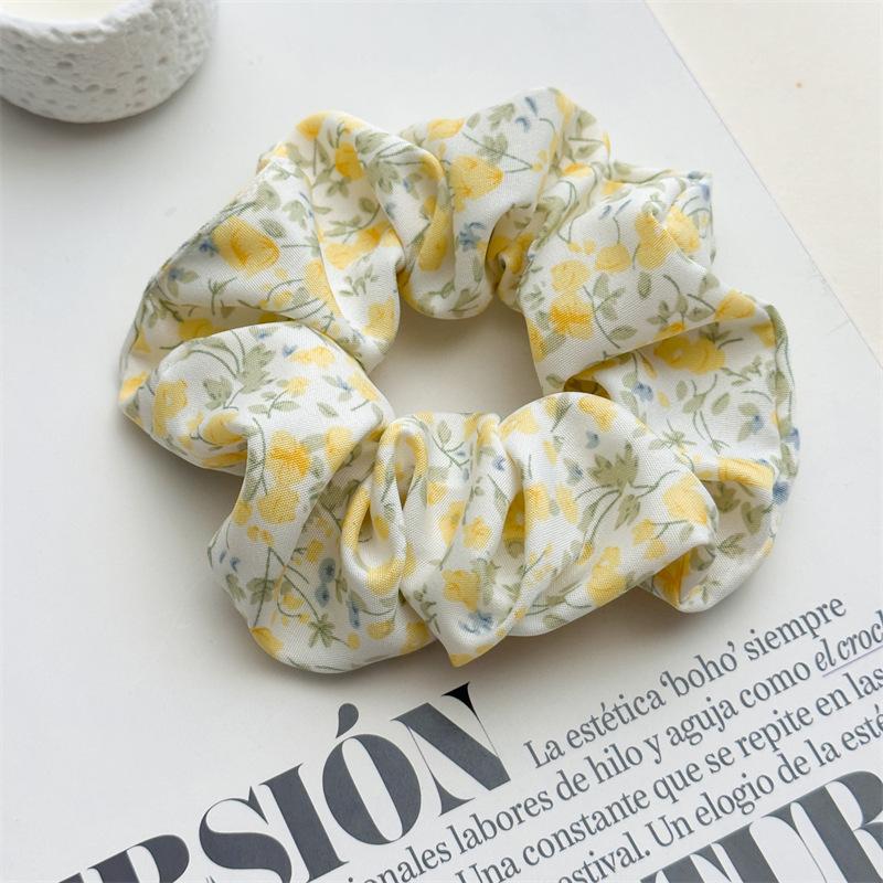 Neuer Stil Chiffon große Schlaufe kleines florales leichtes und frisches Stoff-Pferdeschwanz-Haarband für Damen, vielseitig und für alle Anlässe geeignet.