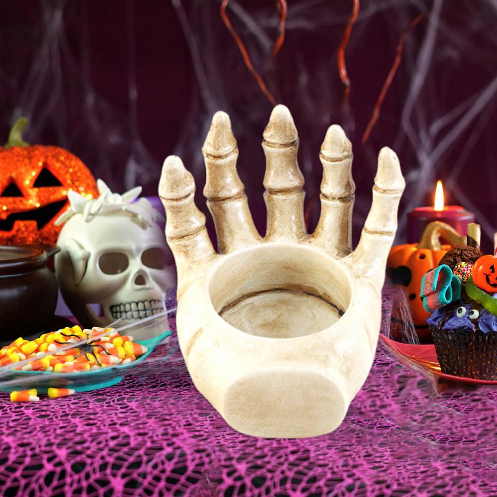 Spooky Candle Holder Spooky Halloween Candle Holder Set with Ghost Pumpkin Designs Tealight Candle Stand Centerpiece for Desktop