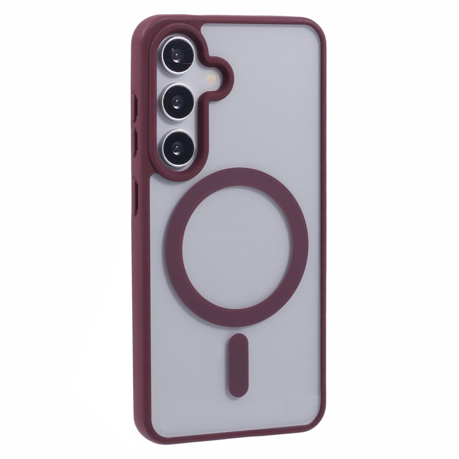 

For Samsung Galaxy S23 FE Magnetic Case Shockproof PC+TPU Clear Phone Cover D