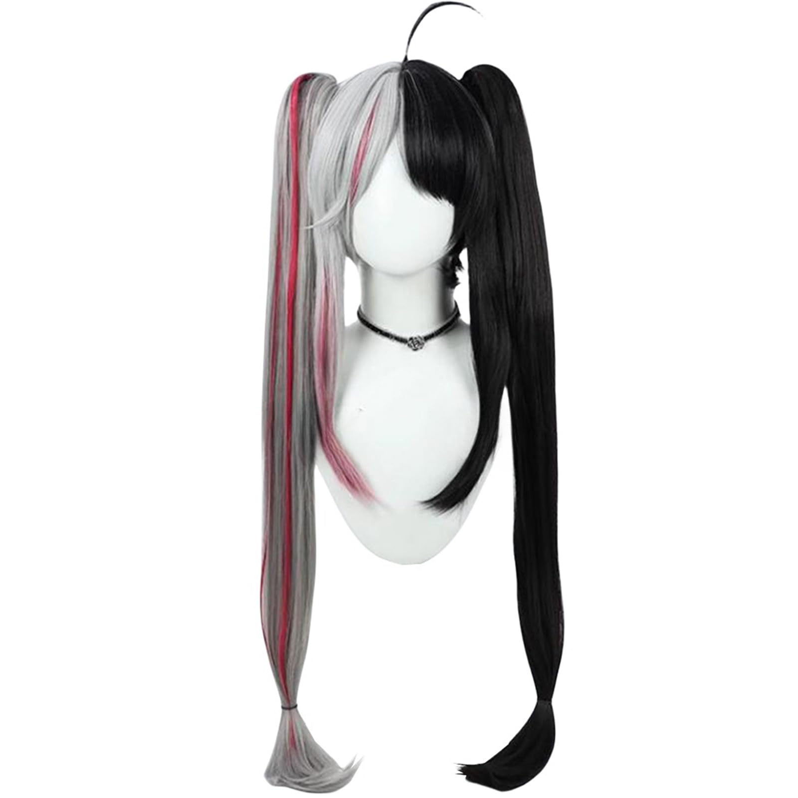 

LAOBAO Ёруми Рена Косплей Двойные Хвосты Розовый и Черный Сетка Аксессуар для и Хэллоуина Парик, Пучок, Парик, Термостойкий, Вечеринки, Фестивали, (К)