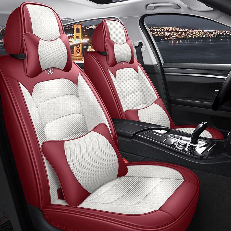 Car Seat Covers Full Set, 5 Seats Universal Leather Seat Covers for Cars, Breathable Automotive Seat Cover for Most Sedans, Trucks, SUVs