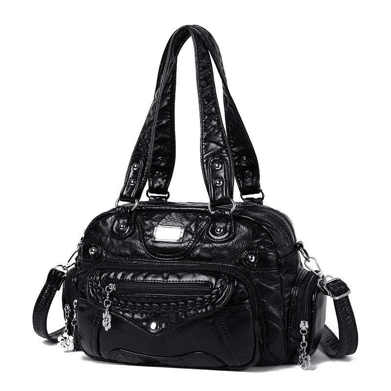 Stylish PU Leather Handbag for Women – Vintage Design with Braided Detail and Multiple Pockets, Perfect for Daily Use