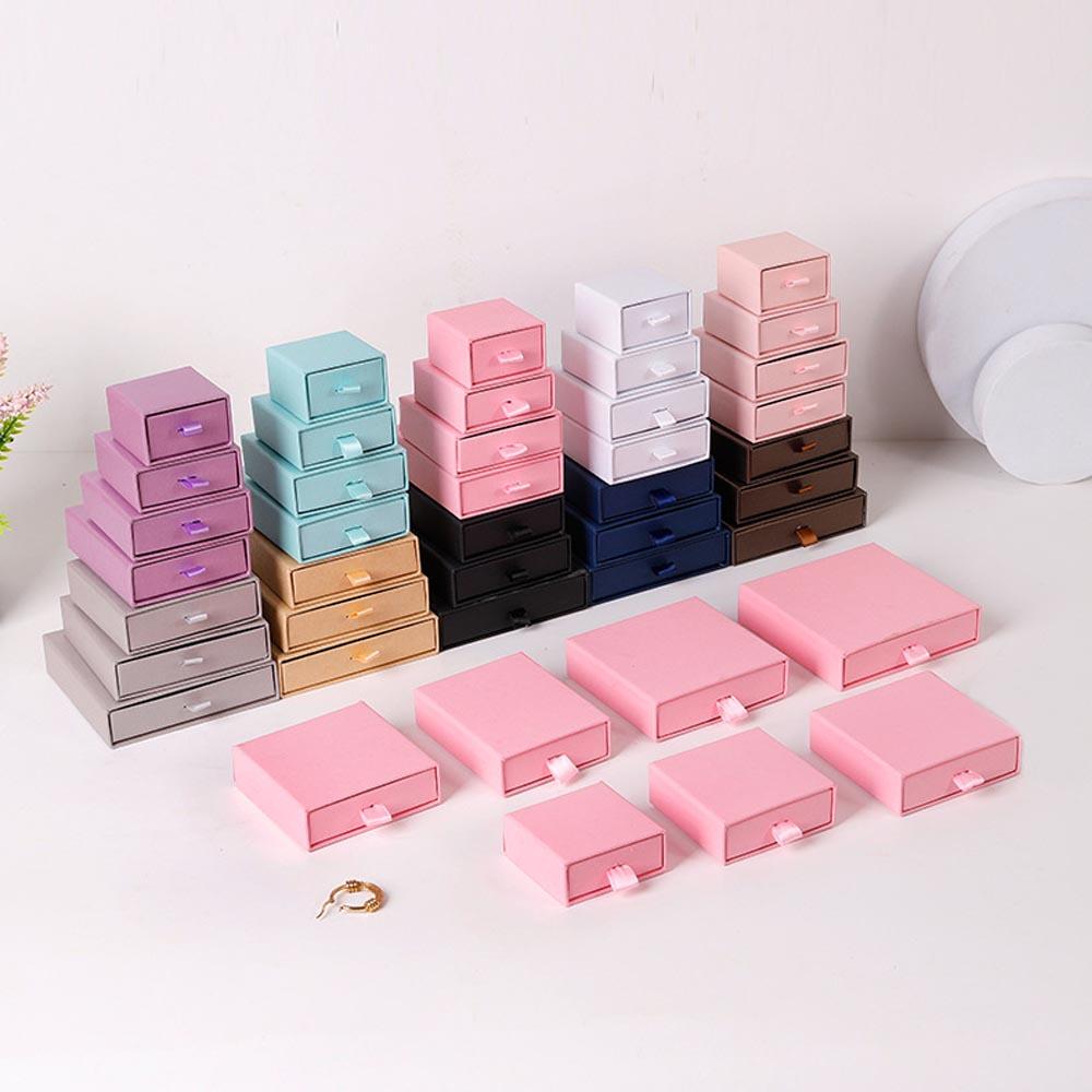 5pcs Jewelry Drawer Organizer Box Ring Earring Bracelet Necklace Pendant Portabl Storage Paper Case Jewellery Packaging Display