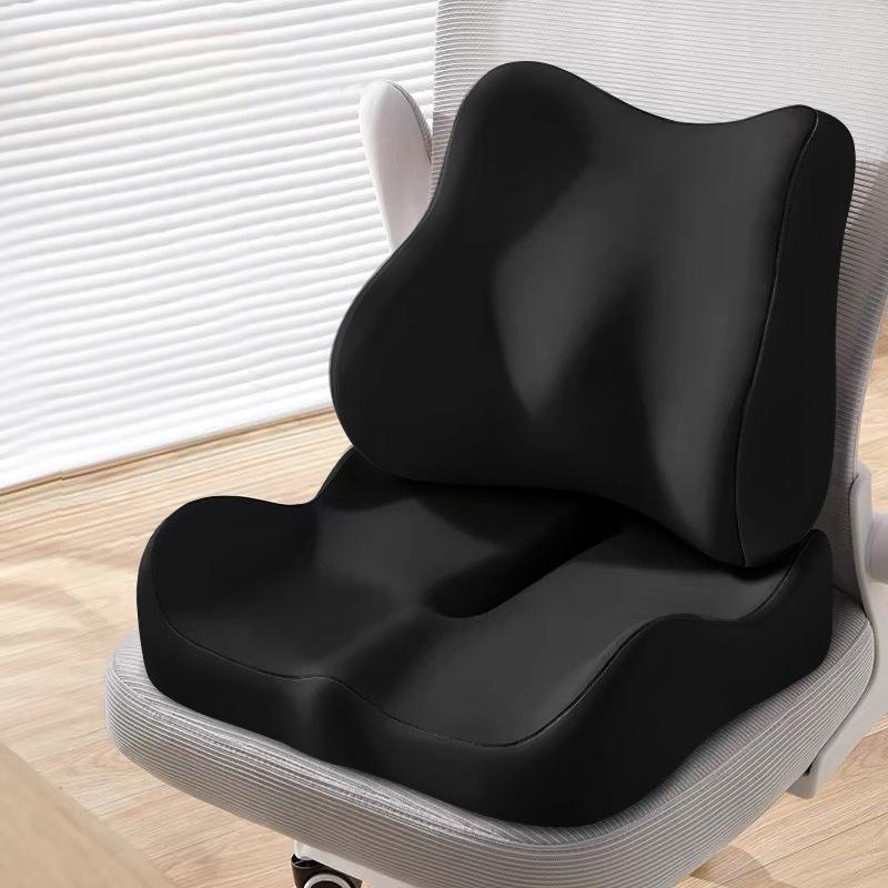 Memory Foam Lumbar Cushion Set: Ergonomic Office Chair and Student Seat Mat