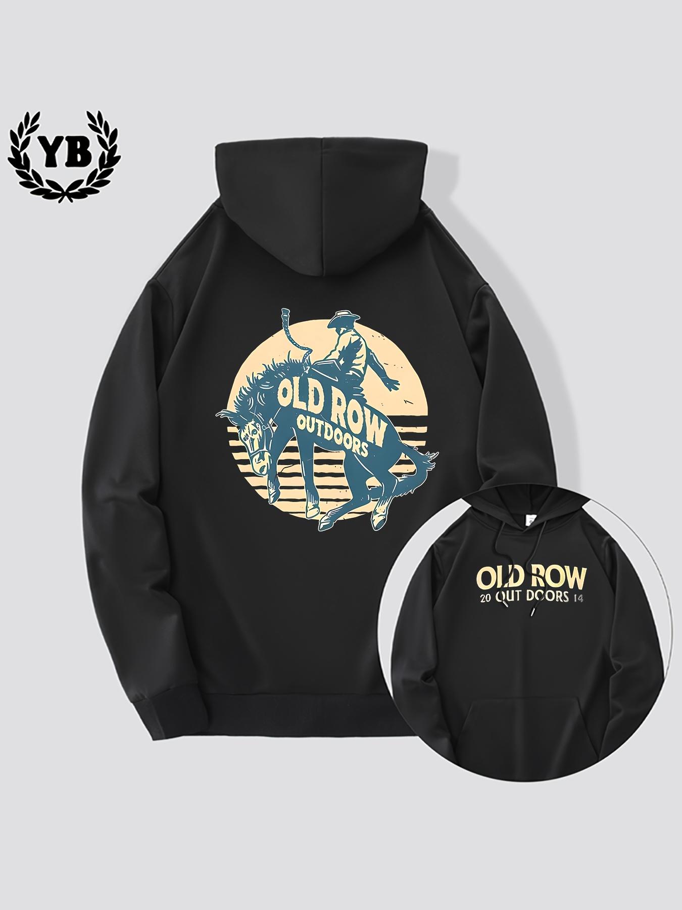 

Men s Purple Hoodie with Western Cowboy Print Kangaroo Pocket Casual Pullover Long Sleeves Warm Polyester Fabric for Fall Winter 3XL