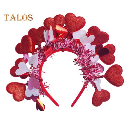 

Повязка на голову ко Дню святого Валентина, женская блестящая повязка на голову в форме сердца, праздничные аксессуары для косплея на День святого Валентина, вечеринку, свадьбу, годовщину красный