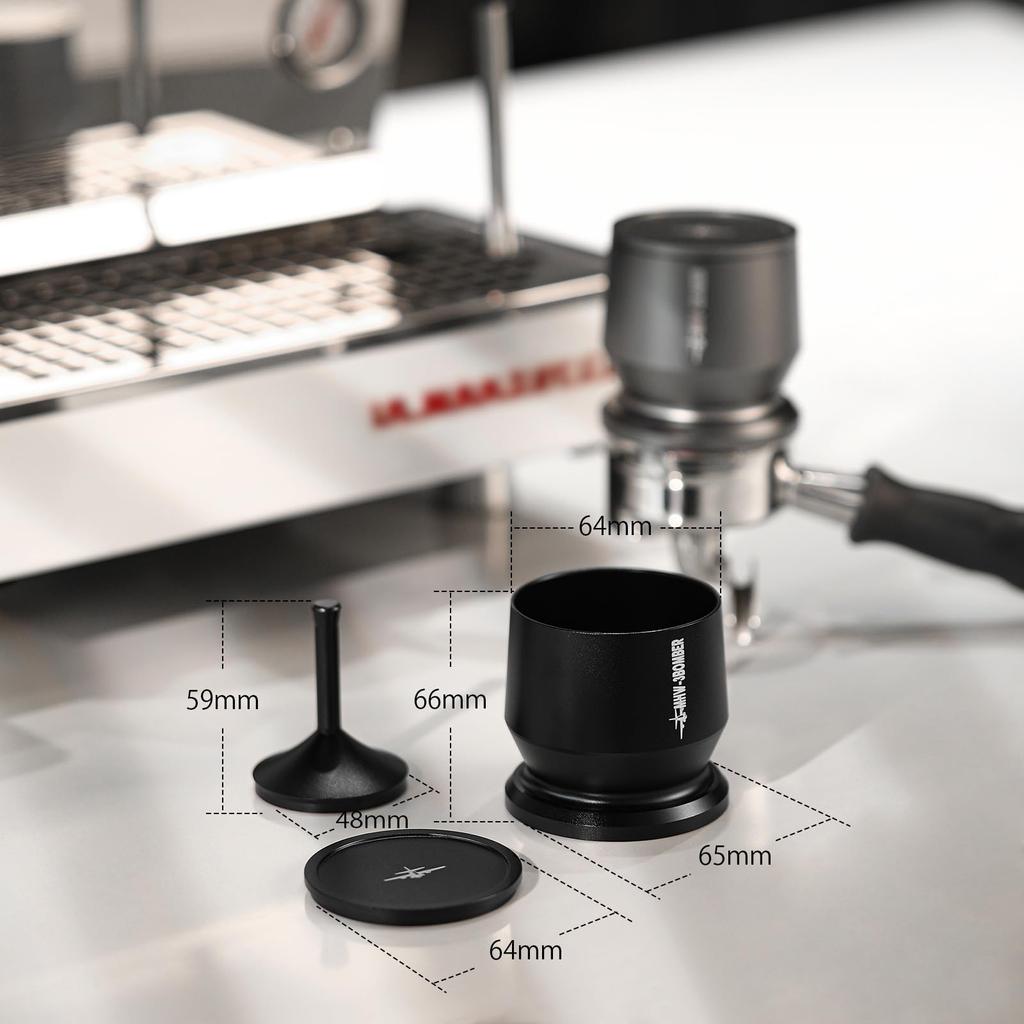 MHW-3BOMBER 51-54mm Espresso Dosing Cup Coffee Powder Receiving Cup 53mm Blind Shaker Espresso Machine Accessories Dosing Funnel Black DR5504B