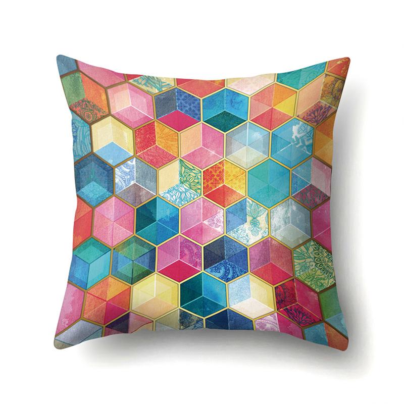 Ins Marble Polyester Pillowcase Car Decoration Home Printed Car Waist Cushion Pillowcase Pillowcase Car Decoration