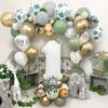 Hot Selling Jungle-Themed Balloon Chain with Leaf and Sequin Decorations for Birthday Parties and Gatherings.