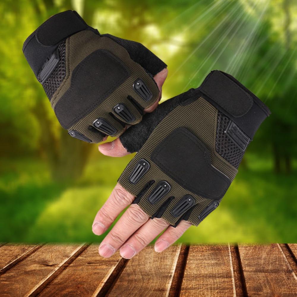 

New men s and women s half-finger gloves field outdoor protection wear-resistant sports racing thin cycling non-slip gloves One size чорний