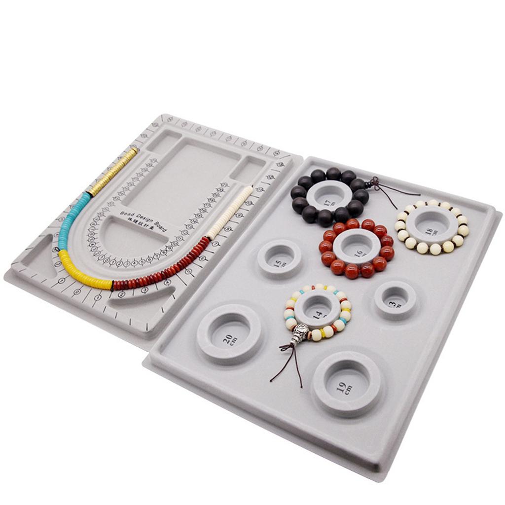 4Pcs Bead Design Board Bracelet Design Board Flocked Bead Board Necklace Beading Jewelry Organizer Tray DIY Making Tray