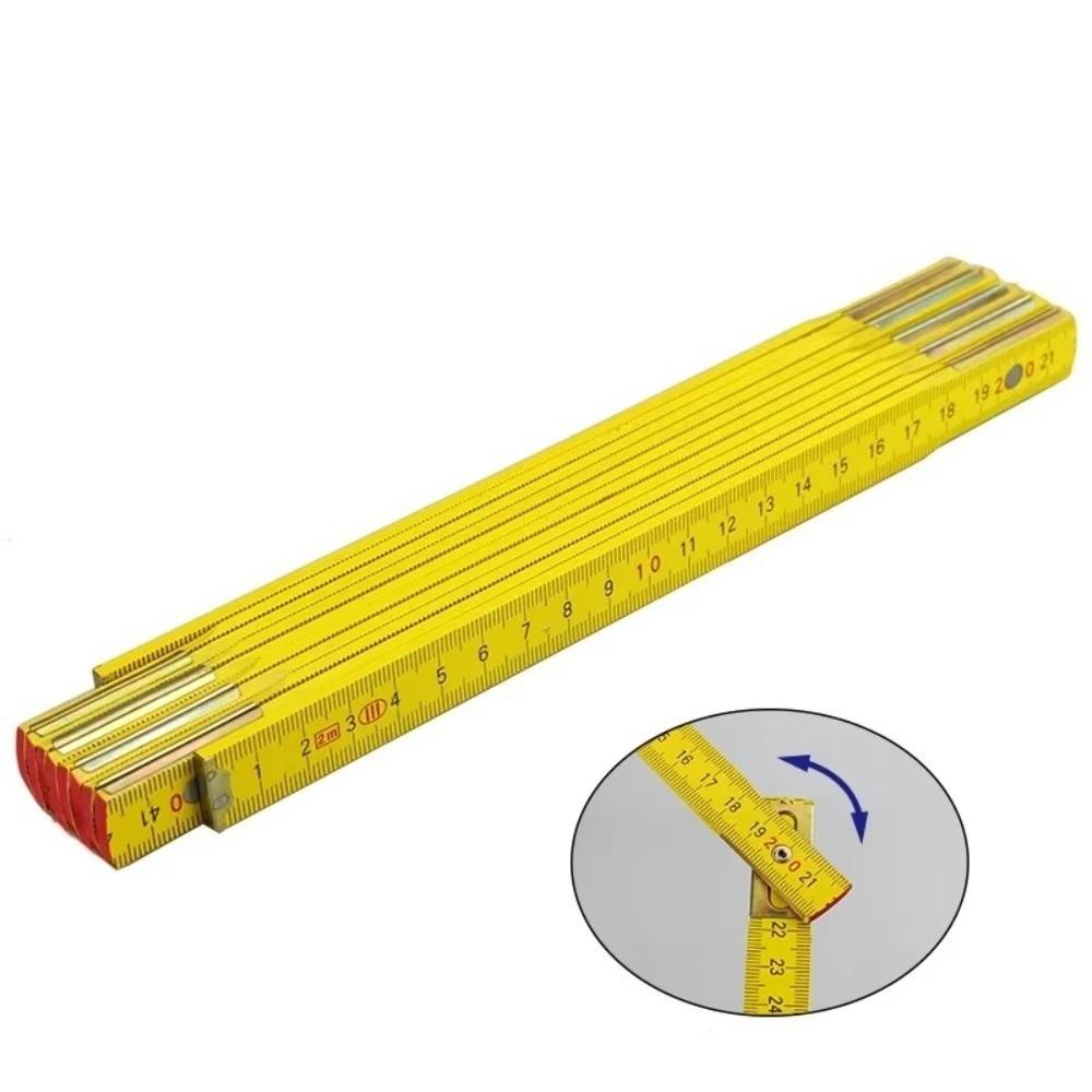 Lightweight Wooden Folding Ruler 2M 1M Plastic Ruler Extended Dual Sided Measuring Stick Woodworking