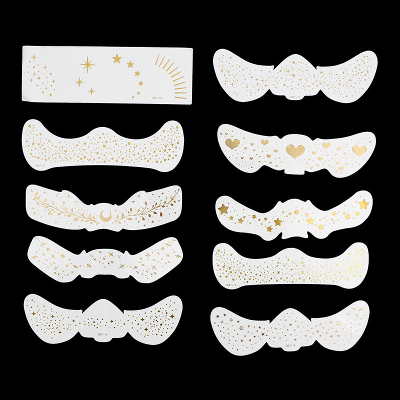 10pcs Hot Stamping Freckles Makeup Patches Metallic Golden Silver Fake Temporary Tattoo Stickers For Women Face