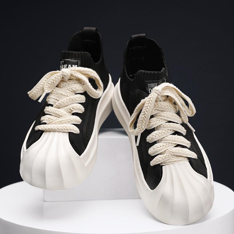 

Модные мужские кроссовки PARZIVAL из вулканизированной кожи, теннисные спортивные носки, кроссовки для скейтбординга, ходьбы, путешествий, повседневная обувь для мужчин 44 чёрный