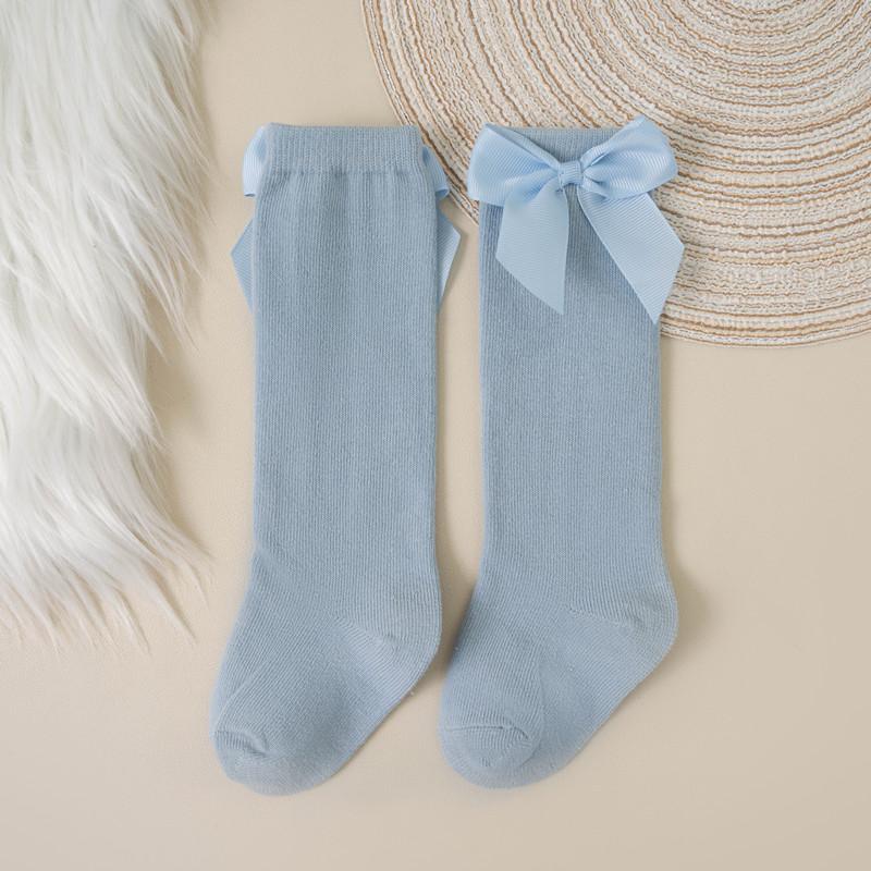Șosete pentru bebeluși și copii mici de marcă nouă, toamnă iarnă, șosete lungi până la genunchi pentru copii fete, bumbac cu fundă mare, stil spaniol, șosete de podea pentru copii