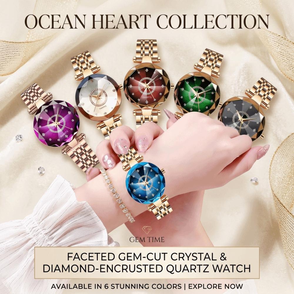 Fashion Stainless Steel Ocean Star Watch Polished Jewelry Accessories Quartz Watch Bracelet Ladies' Wristwatch Business