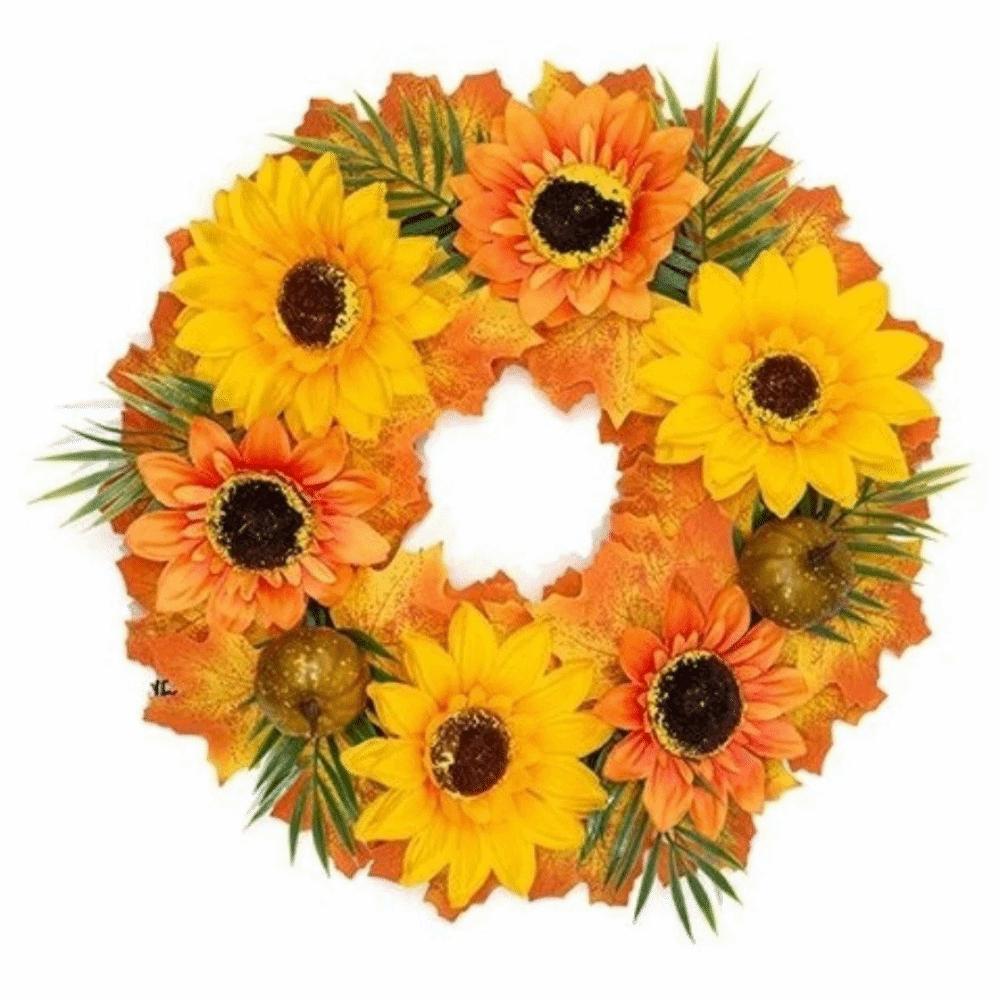 Autumn Maple Leaf Door Wreath Rustic Style Artificial Wreath Fall Wreath Farmhouse Decor