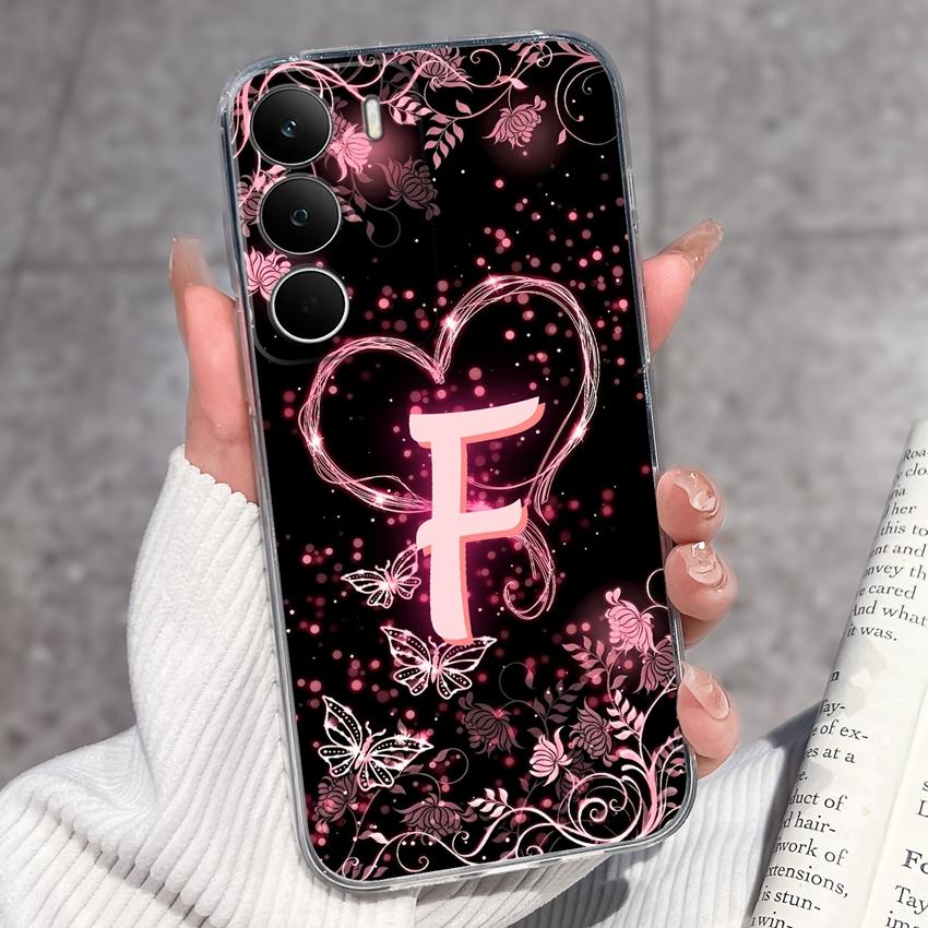 For Realme C71 C67 C65 C63 C61 C55 C53 C35 C85 Pro C75 C75x Phone Case Pretty Love Heart Letters Soft Housing Transparent TPU Silicone Anti Drop Shell