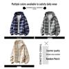 :CHOCOOLATEit Amerikanischer Stil Gestreiftes Kapuzen-Reißverschluss-Sweatshirt