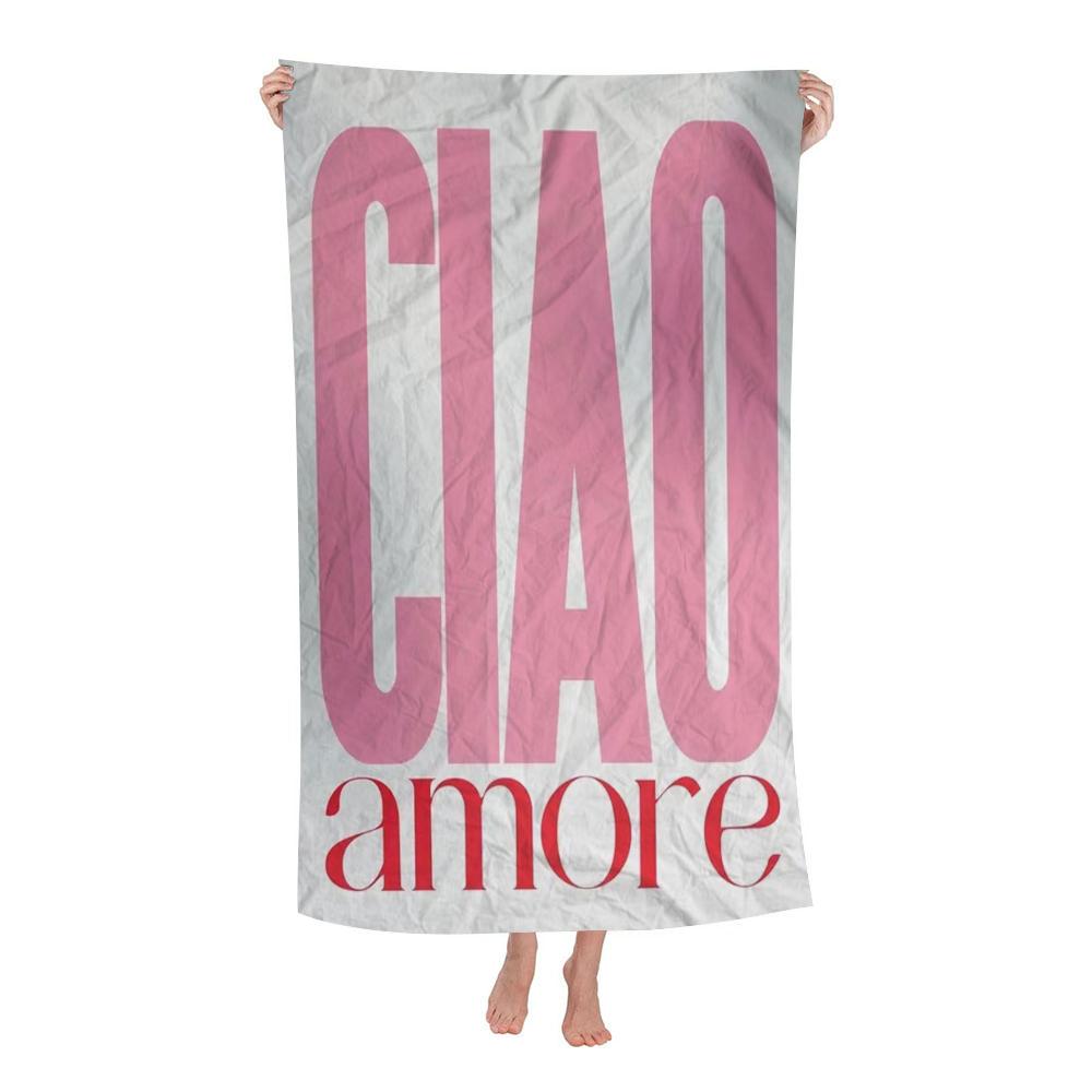 Minimalism Decor Ciao Amore With Love Cartoon Beach Towel Cute Kawaii Room Decor Bath Girls Children Hand Towels For Bathroom
